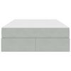 vidaXL Aufbewahrungsbett mit Matratze Hellgrau 120 x 200 cm Samt
