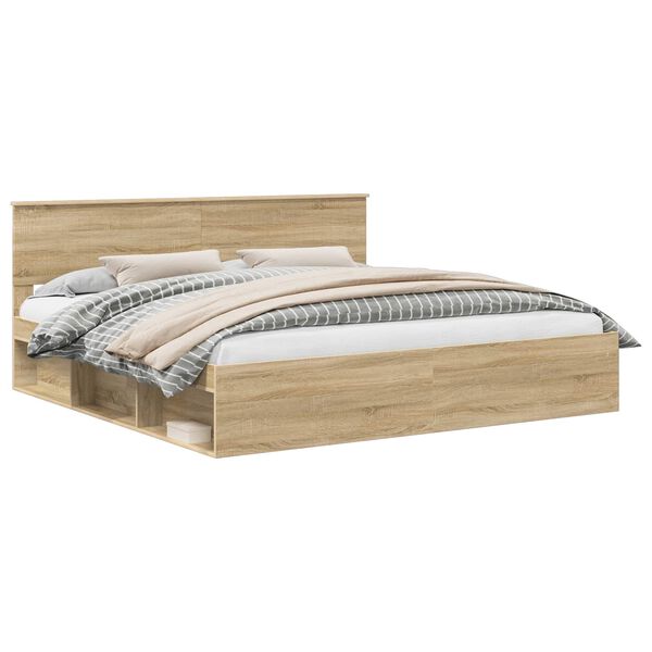 vidaXL Bettrahmen Sonoma 200 x 200 cm Massives Kiefernholz