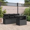 vidaXL Gartensofa-set mit Kissen 5 pcs Schwarz Poly Rattan