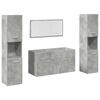 vidaXL 4-tlg. Badm&ouml;bel-Set Betongrau Holzwerkstoff