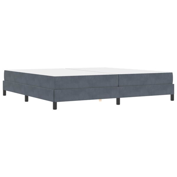 vidaXL Boxspringbett mit Matratze Dunkelgrau 200 x 200 cm Stoff
