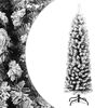 vidaXL K&uuml;nstlicher Weihnachtsbaum Schlank mit Schnee Gr&uuml;n 120 cm PVC