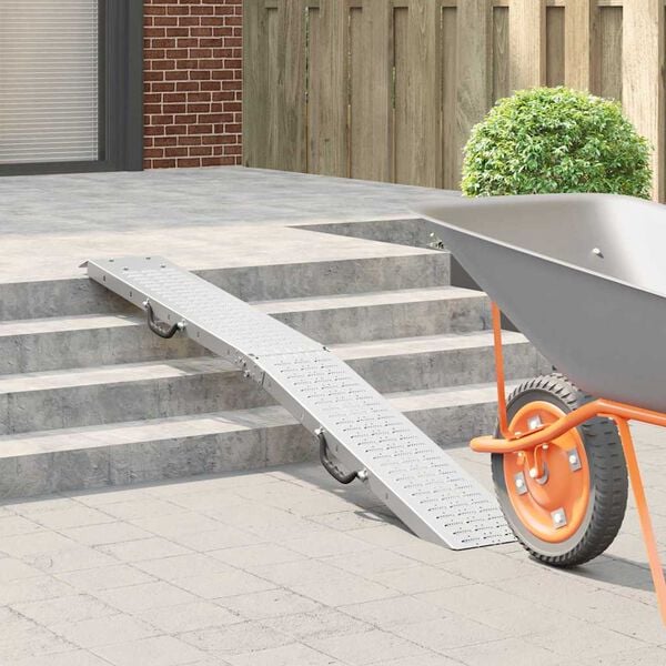 vidaXL Faltbare Rampe 200kg pro Rampe Silber 186 x 23 x 4,5 cm