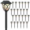 vidaXL Au&szlig;en Solarlichter mit Erdnagel 24 pcs Warmes Wei&szlig; 42 cm PP