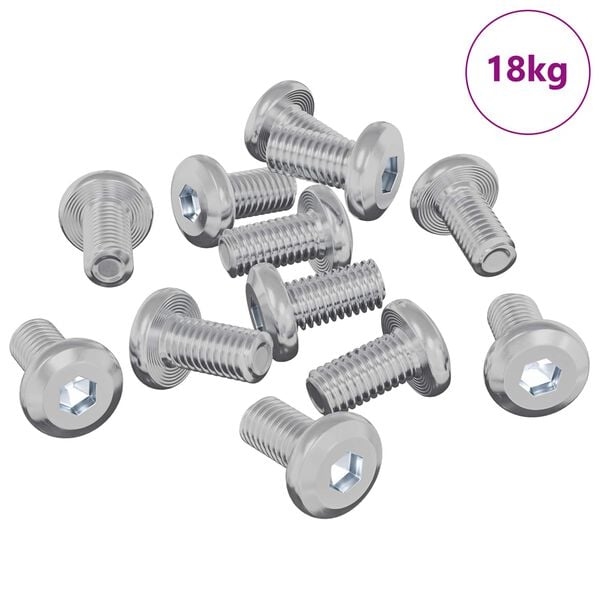 vidaXL Schraube mit Sperre Uni 4865 pcs Silber Stahl