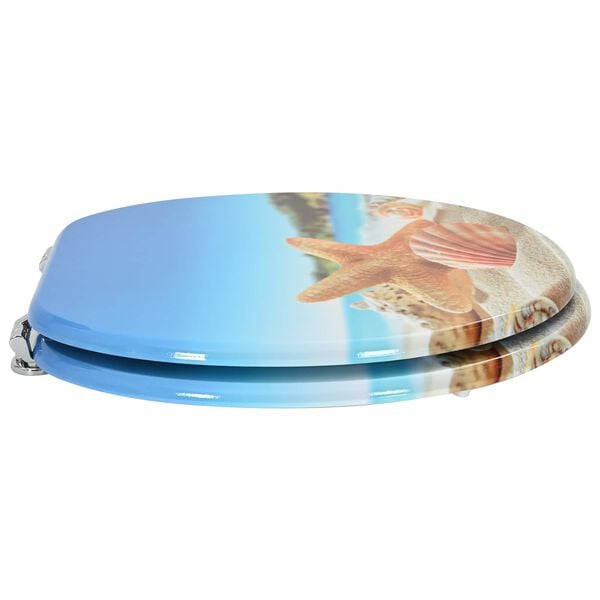 vidaXL Toilettensitz Himmelblau 44 x 38 cm MDF-Platte