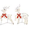 vidaXL Weihnachtsrentier 2 stk. 90 LEDs Warmes Wei&szlig;