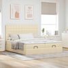 vidaXL Ottoman-Bett mit Matratzen Creme 200x200 cm Stoff