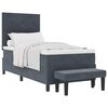 vidaXL Boxspringbett mit Matratze Dunkelgrau 90 x 190 cm Samt