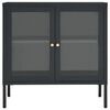 vidaXL Sideboard Anthrazit 70x35x70 cm Stahl und Glas