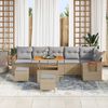 vidaXL Gartensofa-set mit Kissen 9 pcs Beige und Hellgrau
