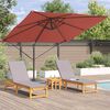 vidaXL Roma Parasol Rot 286 x 284 x 265 cm Aluminium und Polyester
