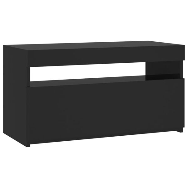 vidaXL TV-Schrank mit LED-Leuchten Schwarz 75x35x40 cm
