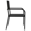 vidaXL 7-tlg. Garten-Essgruppe Schwarz Poly Rattan und Stahl
