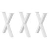 vidaXL Esstischbeine X-Form 3 Stk. Wei&szlig; 80x(72-73) cm Stahl