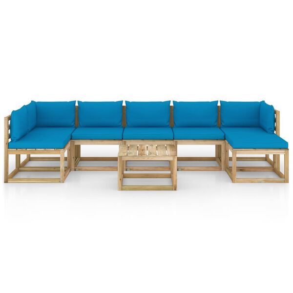 vidaXL 8-tlg. Garten-Lounge-Set mit Kissen Impr&auml;gniertes Kiefernholz