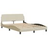 vidaXL Bett mit Matratze "Hvar" Creme 140x200 cm Stoff