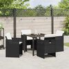 vidaXL Garten Essgruppe 5 pcs Schwarz Poly-Rattan