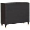 vidaXL Sideboard mit Regal Schwarz 90 x 33 x 75 cm Massivholz Mango