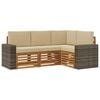 vidaXL Sofagarnituren mit Kissen 4 pcs Massivholz Akazie