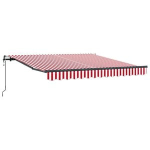 vidaXL Ausziehbare Markise Rot und Wei&szlig; 300 x 250 cm