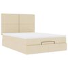 vidaXL Ottoman-Bett mit Matratze & LEDs Creme 140x200 cm Stoff