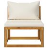 vidaXL 8-tlg. Garten-Lounge-Set mit Auflagen Creme Massivholz Akazie