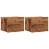 vidaXL Wand-Nachttische 2 Stk. Altholz-Optik 40x32x30 cm