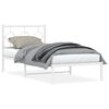 vidaXL Bettgestell mit Kopfteil Metall Wei&szlig; 90x190 cm