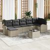 vidaXL Garten-Sofa-Set 8 pcs Hellgrau Poly Rattan