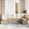 vidaXL Gartensofa-set mit Kissen 7 pcs Beige Poly-Rattan
