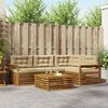 vidaXL Outdoor-Sofagarnitur mit Kissen 5 pcs Natur und Beige
