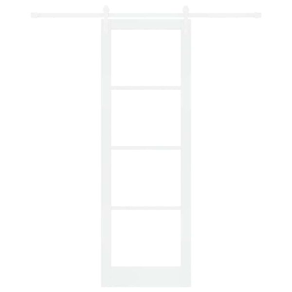 vidaXL Schiebet&uuml;r ORKDAL Wei&szlig; 78 x 232 cm Massivholz Kiefer und Glas