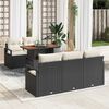 vidaXL Garten-Sofa-Set mit Kissen 6 pcs Schwarz und Creme