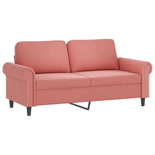 vidaXL 2-Sitzer-Sofa mit Kissen Rosa 140 cm Samt