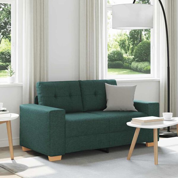 vidaXL Loveseat Sofa Dunkelgr&uuml;n 120 cm Stoff