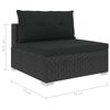 vidaXL 10-tlg. Garten-Lounge-Set mit Auflagen Poly Rattan Schwarz