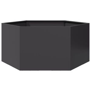 vidaXL Pflanzk&uuml;bel Schwarz Sechseckig 104x90x45 Stahl