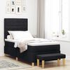 vidaXL Boxspringbett mit Matratze Schwarz 100 x 200 cm Stoff