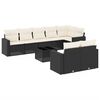 vidaXL 9-tlg. Garten-Sofagarnitur mit Kissen Schwarz Poly Rattan