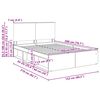 vidaXL Bettrahmen mit Kopfteil Kunsthandwerk Eiche 150 x 200 cm