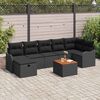 vidaXL Gartensofa-set mit Kissen 8 pcs Schwarz Poly-Rattan