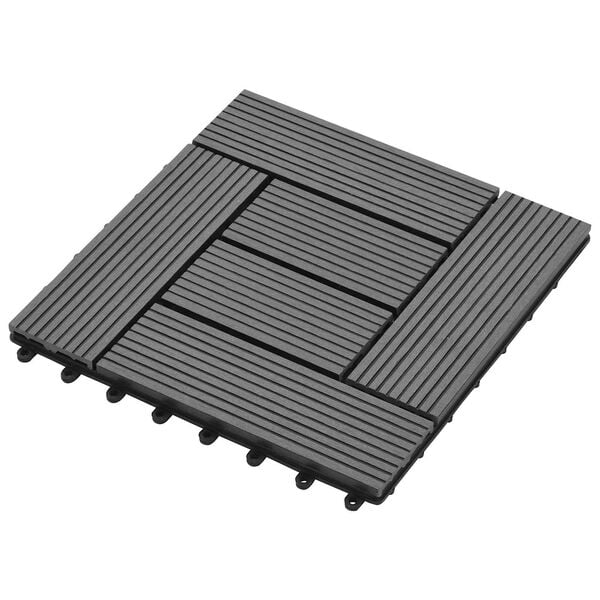 vidaXL Terrassenfliese 11 pcs Grau 30 x 30 cm WPC
