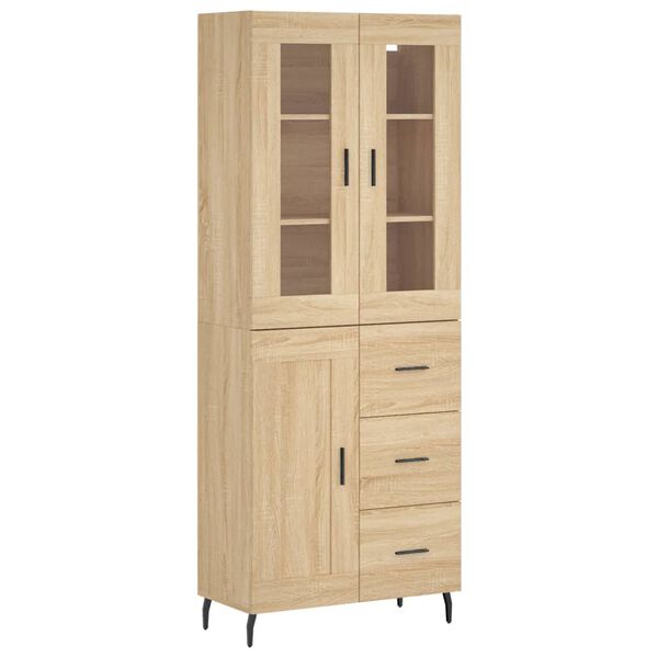 vidaXL Highboard Sonoma-Eiche 69,5x34x180 cm Holzwerkstoff