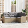 vidaXL Gartensofa-set 4 pcs Beige Poly-Rattan