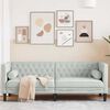 vidaXL Chesterfield-Sofa mit Kissen Hellgrau 194 x 74.5 x 70.5 cm Samt