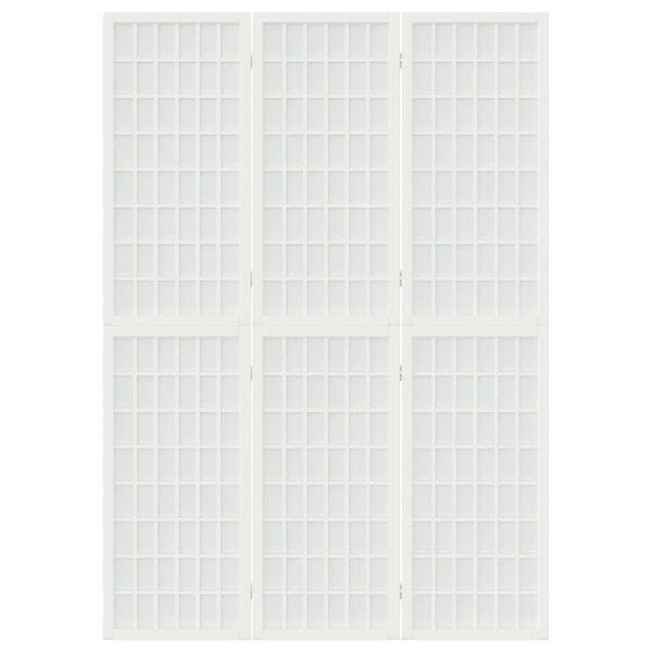 vidaXL 3-tlg. Paravent Japanischer Stil Faltbar 120x170 cm Wei&szlig;
