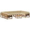 vidaXL Outdoor-Sofagarnitur mit Kissen 10 pcs Natur und Beige