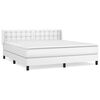 vidaXL Boxspringbett mit Matratze Wei&szlig; 180x200 cm Kunstleder