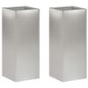 vidaXL Garten-Pflanzgef&auml;&szlig; 2 stk. Silber 20 x 20 x 50 cm Edelstahl